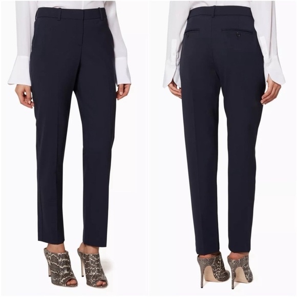 THEORY Testra 2B Stretch Wool Black Pants Size 8 - Picture 3 of 13